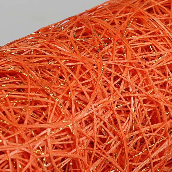 Сетка сизаль металлизированная, BOZA, ярко-оранжевый, 0,53 x 4,57 м
