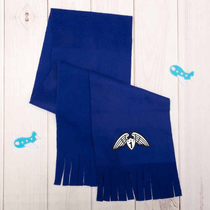 Шарф детский "Гонщик", синий, флис