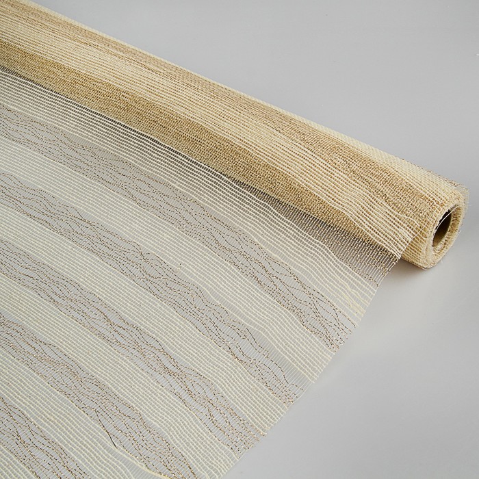 Сетка натуральная, BOZA металлизированная, слоновая кость, 0,53 x 4,57 м