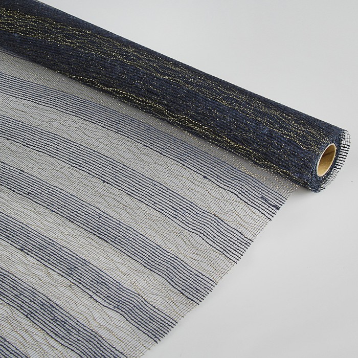 Сетка натуральная, BOZA металлизированная, индиго, 0,53 x 4,57 м