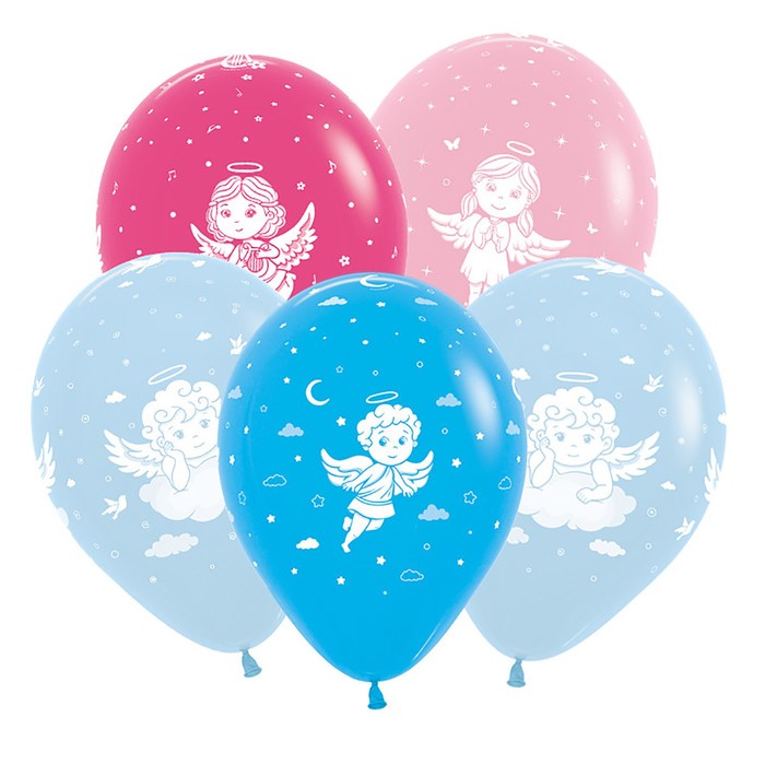 Шар латексный 12" "Ангелы", пастель, набор 50 шт., цвета МИКС