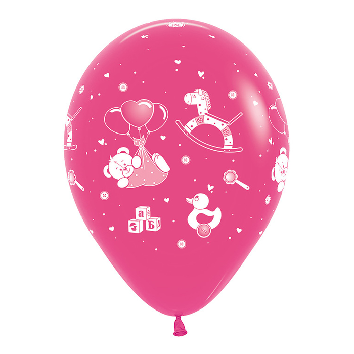 Шар латексный 12" "С новорождённым", пастель, набор 12 шт., цвета МИКС