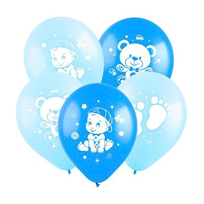 Шар латексный 12" "Малыш", пастель, 2-сторонний, набор 100 шт., цвета МИКС