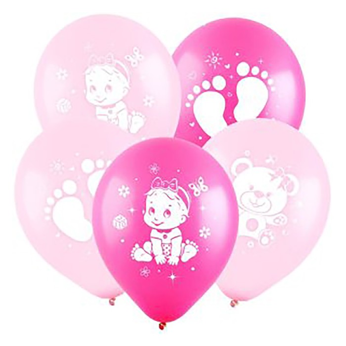 Шар латексный 12" "Малышка", пастель, 2-сторонний, набор 100 шт., цвета МИКС