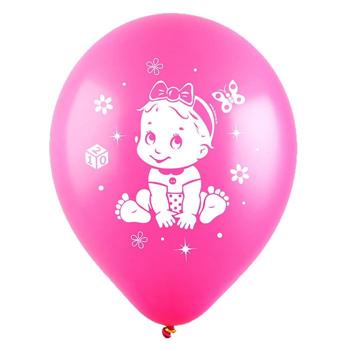 Шар латексный 12" "Малышка", пастель, 2-сторонний, набор 100 шт., цвета МИКС