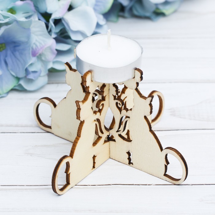 Подсвечник со свечой "Коты"