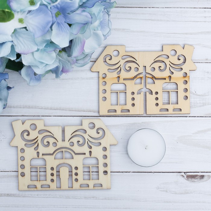 Подсвечник со свечой "Дом"