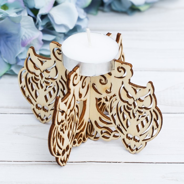 Подсвечник со свечой "Совы"