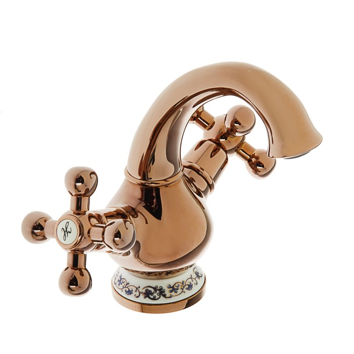 Смеситель для раковины GAPPO Tubin G1065-3, двухрычажный, латунь, цвет медный