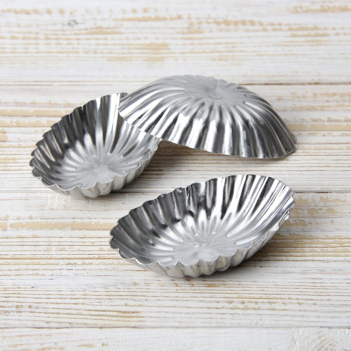 Набор форм для выпечки "Овал. Ромашка", 3 шт, 9х5,5х2 см