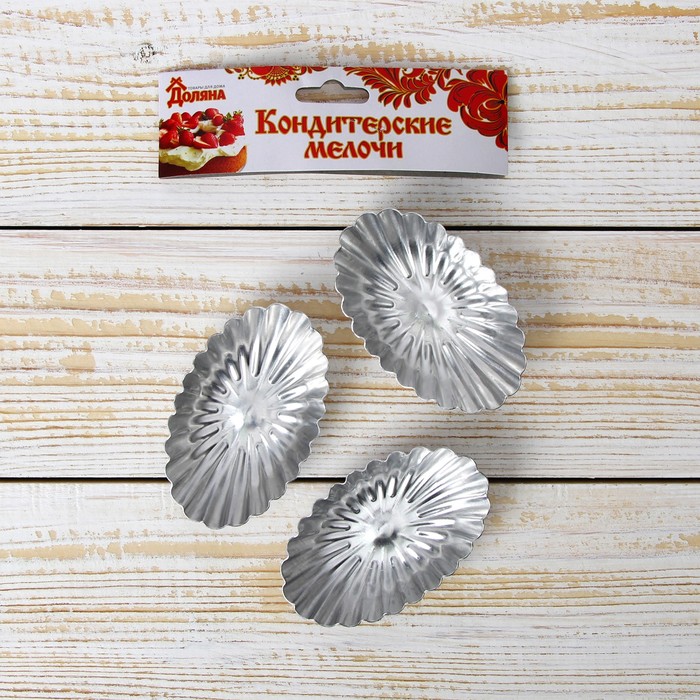 Набор форм для выпечки "Овал. Ромашка", 3 шт, 9х5,5х2 см