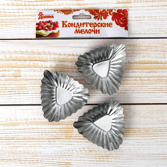 Набор форм для выпечки "Треугольник. Розарий", 3 шт, 7,5х7х1,5 см