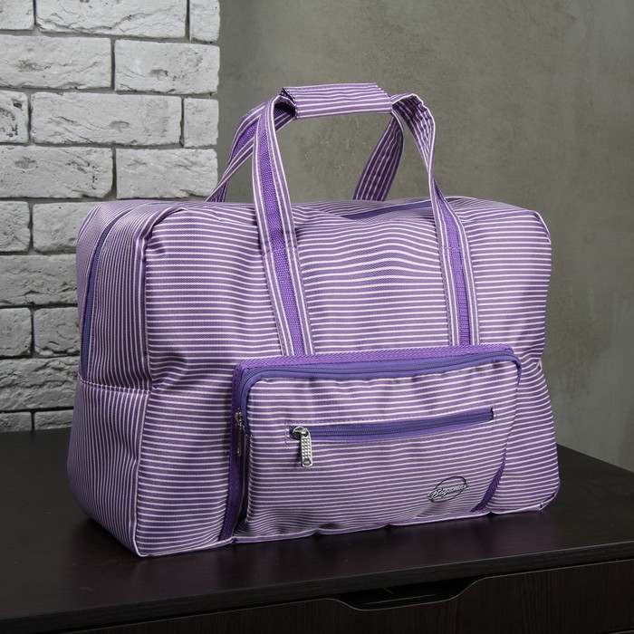 Сумка дорожная отдел на молнии, наружный карман, цвет сиреневый