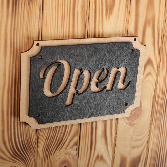 Табличка деревянная на дверь "Closed/Open"
