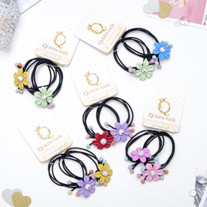 Резинка для волос "Герда", резные лепестки, МИКС