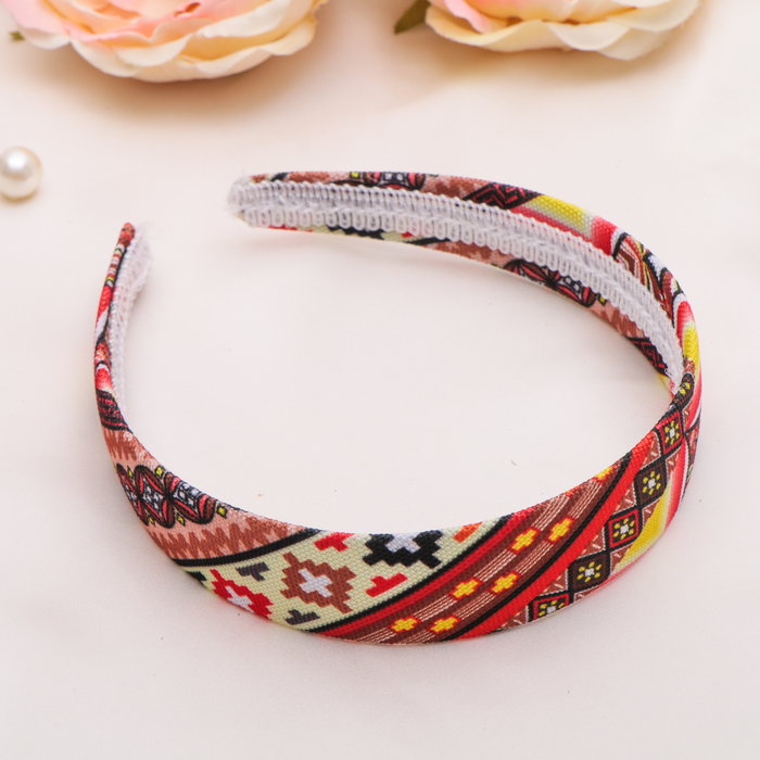 Ободок для волос "Зарина" 2,8 см, принт, микс