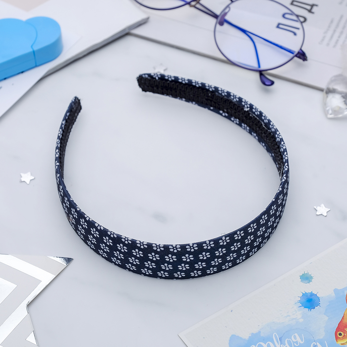 Ободок для волос "Зарина" 2,8 см, мелкие цветы, микс