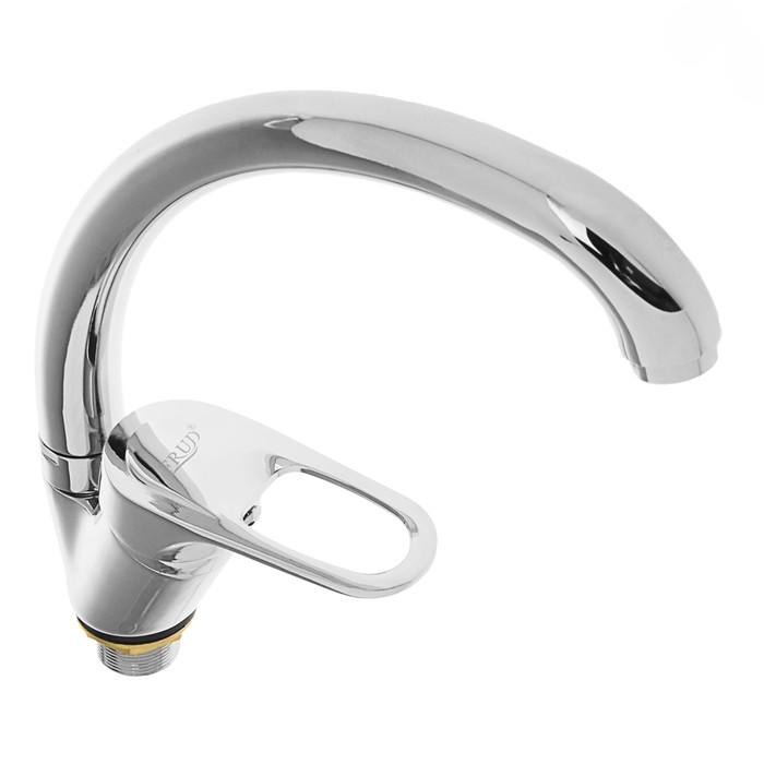 Смеситель для кухни FRUD R41104, однорычажный, на гайке, высокий излив, хром