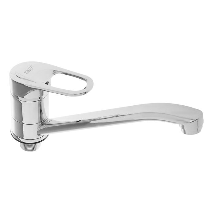 Смеситель для кухни FRUD R49104, однорычажный, на гайке, низкий излив, хром