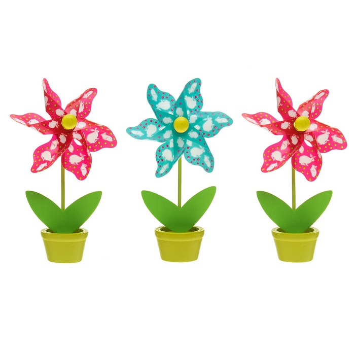 Ветерок "Зайка" в горшочке,цвет Микс