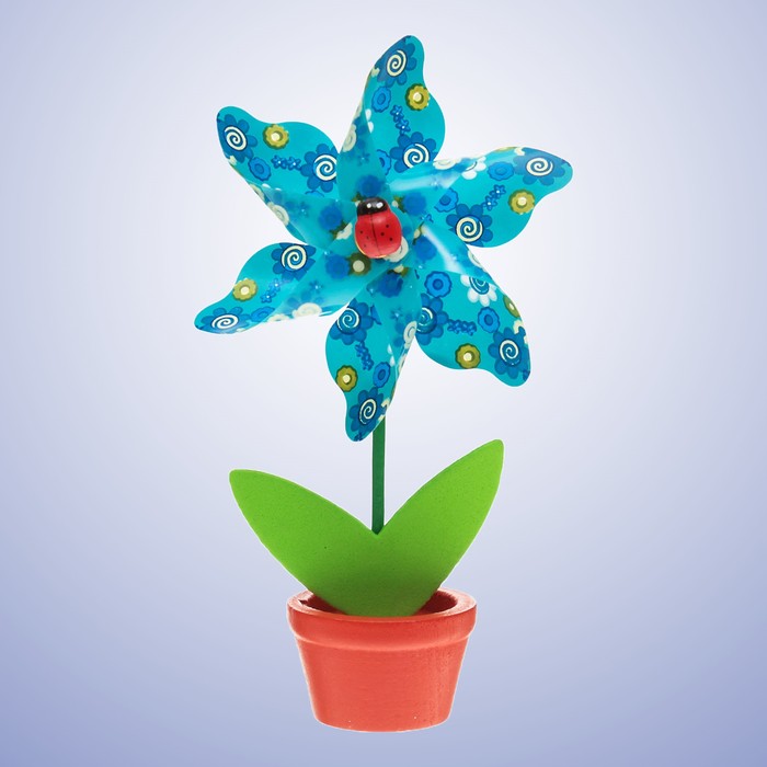 Ветерок "Цветок" в горшочке, цвета МИКС