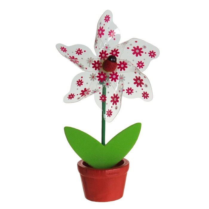 Ветерок "Цветочки" в горшочке, цвета МИКС