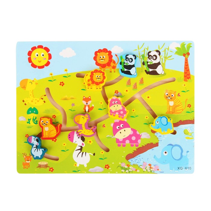 Лабиринт логический "Весёлые животные"