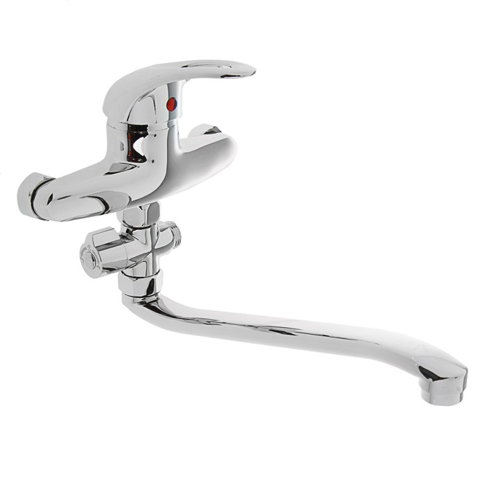 Смеситель для ванны Ledeme H02 L2102-B, однорычажный, излив 300 мм, с душевым набором