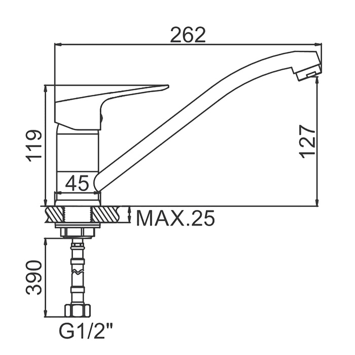 Смеситель для кухни Ledeme H49 L4949, однорычажный, хром