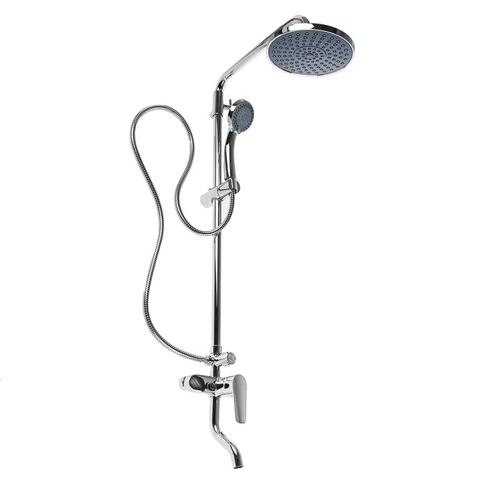 Штанга со смесителем Loffrey LF82402, однорычажный, с тропическим душем и лейкой