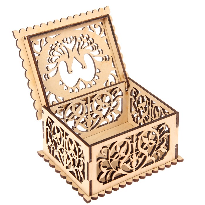 Шкатулка дерево "Голуби" малая 15х12х7 см