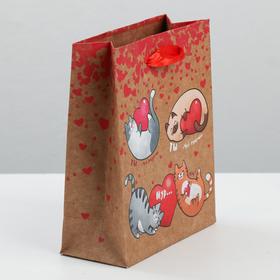 

Пакет крафтовый вертикальный «Ты – мое счастье!», 12 × 15 × 6 см