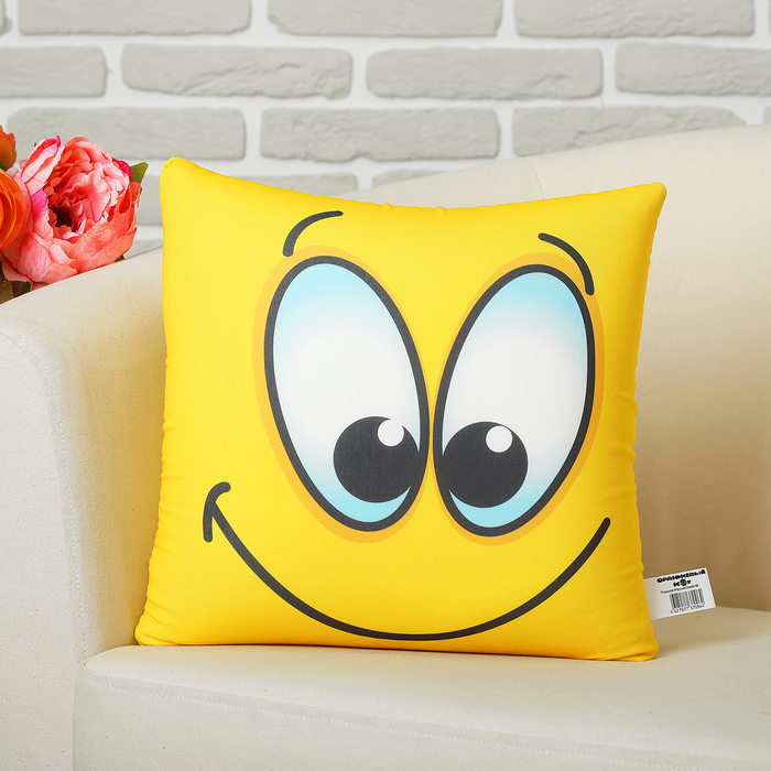 Мягкая подушка-игрушка антистресс "Смайл" 02