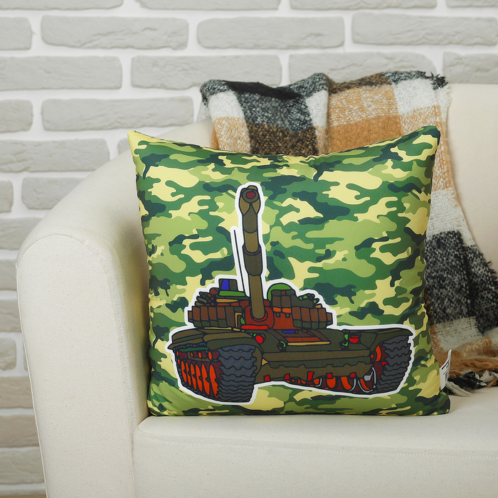 Мягкая подушка-игрушка антистресс "Танк" 01