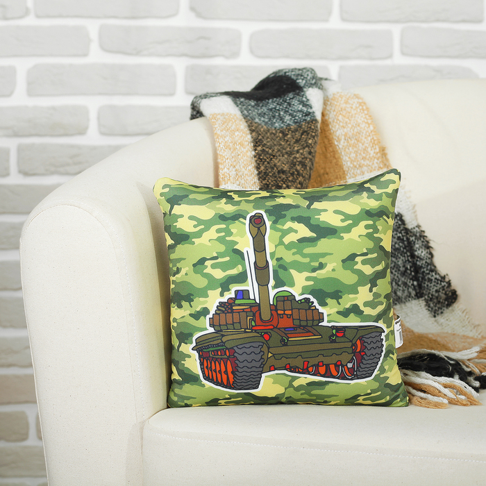 Мягкая подушка-игрушка антистресс "Танк" 01