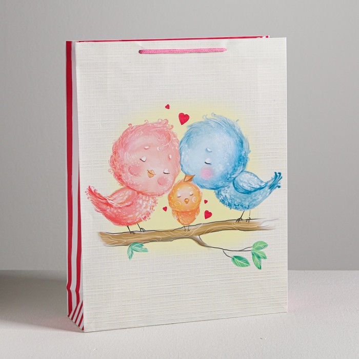 Пакет ламинированный вертикальный With love, L 40 × 31 × 9 см