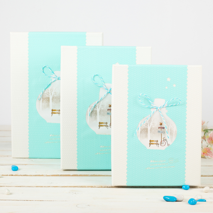 Набор коробок 3в1, голубой, 29 х 21 х 9,5 - 23 х 17 х 6,5 см