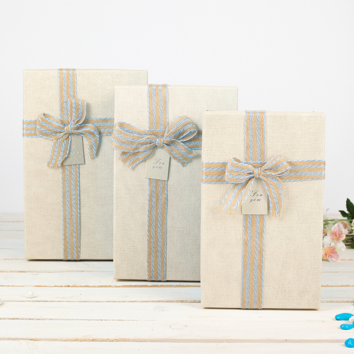 Набор коробок 3в1, голубой, 31 х 20 х 15 - 25 х 16 х 11 см