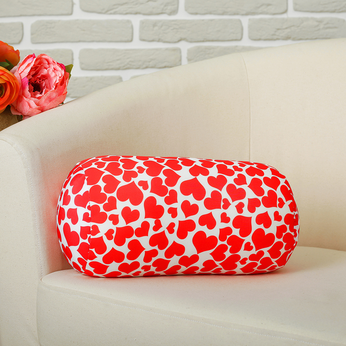 Мягкая игрушка-валик антистресс "Сердечный"