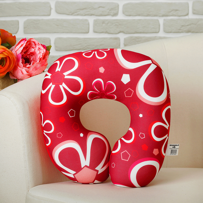 Мягкая игрушка-антистресс подголовник "Бордовая"