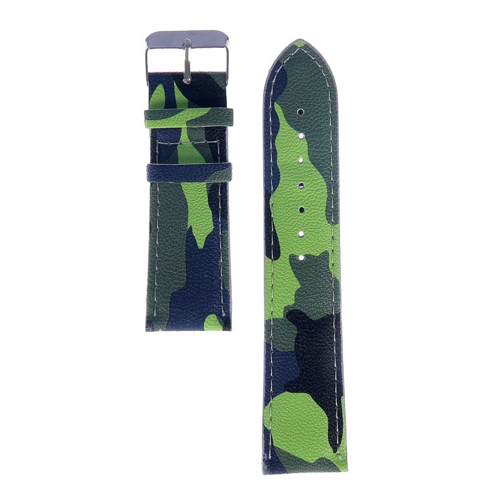 Ремешок для часов, кожзам, 24мм, камуфляж хаки