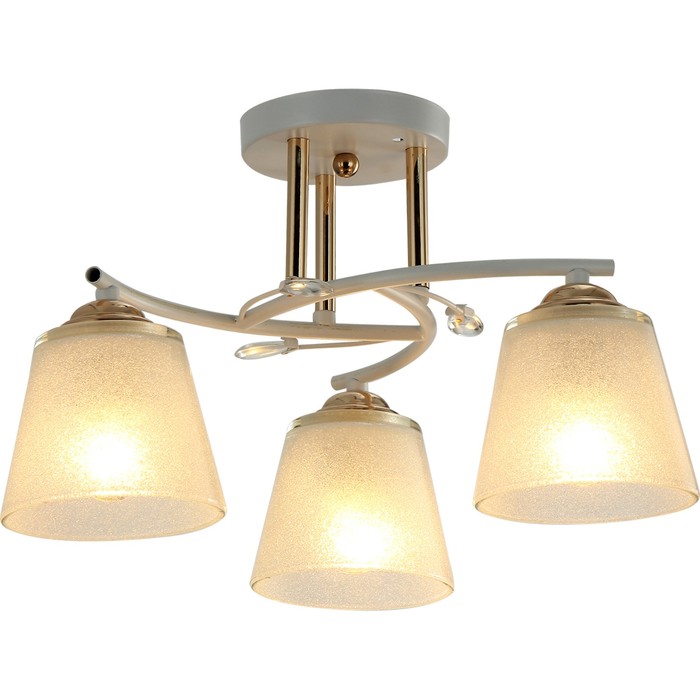 Люстра "Фания" 3 лампы E27 60Вт белый-золото