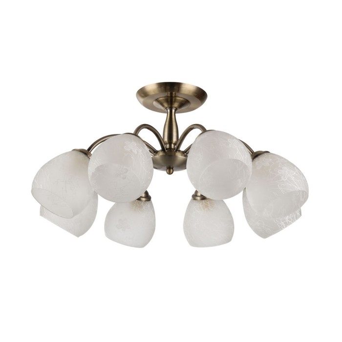 Люстра "Флора" 8 ламп E27 60Вт античная бронза 60х60х27 см.