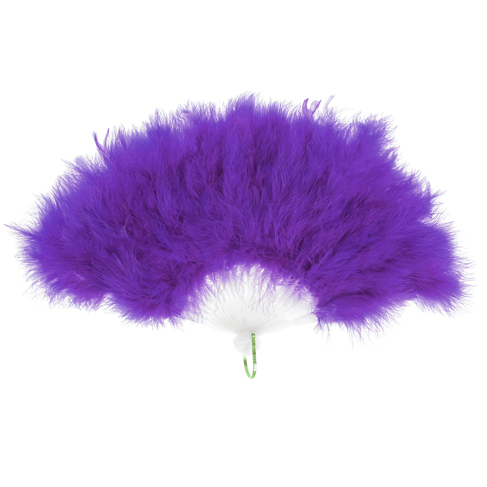 Веер пуховой 30 см, цвет фиолетовый
