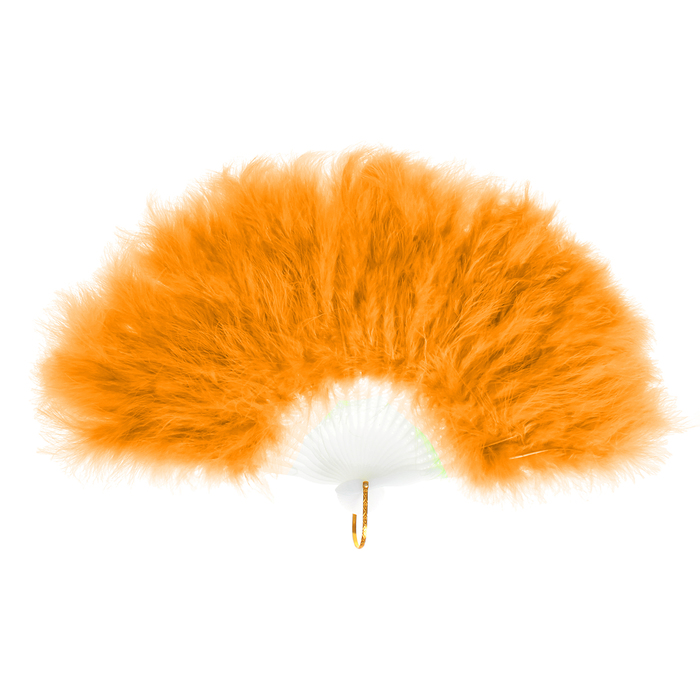 Веер пуховой 30 см, цвет оранжевый