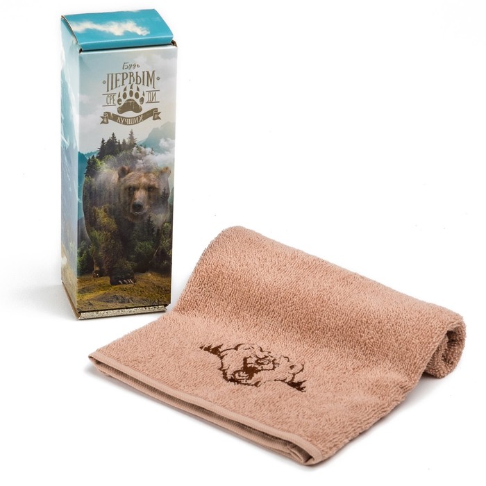 Полотенце махровое "Будь первым среди лучших" 30х60 см, хлопок, 340 гр/м2