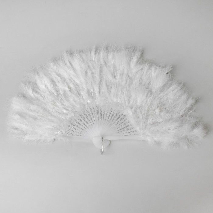 Веер пуховой 30 см, цвет белый