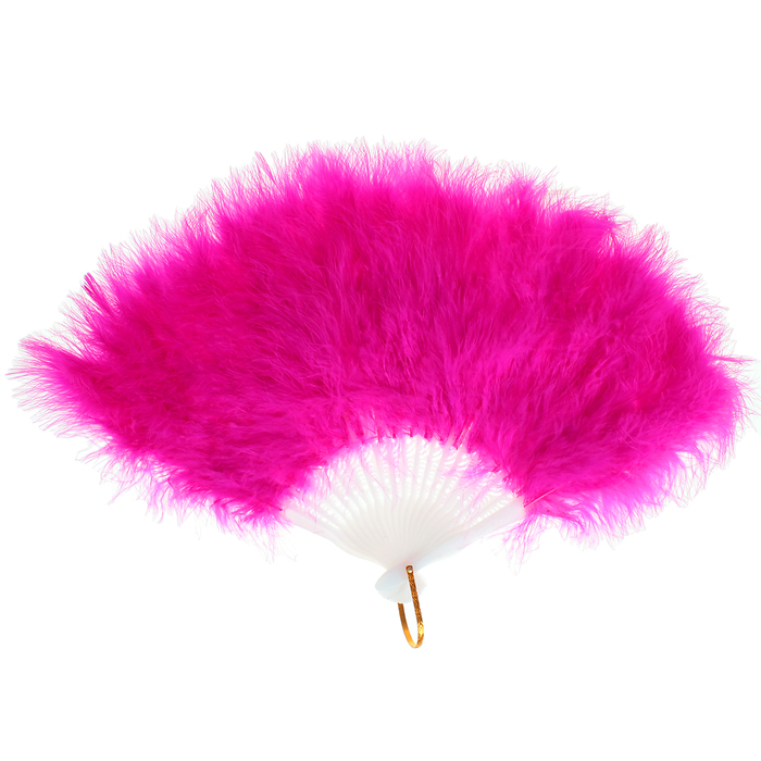 Веер пуховой 30 см, цвет фуксия