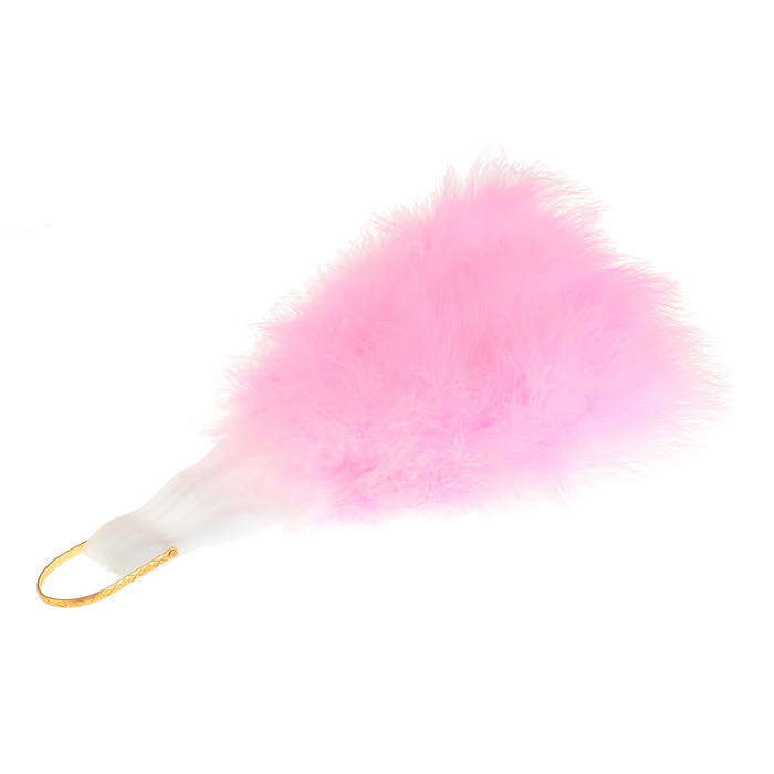 Веер пуховой 30 см, цвет розовый