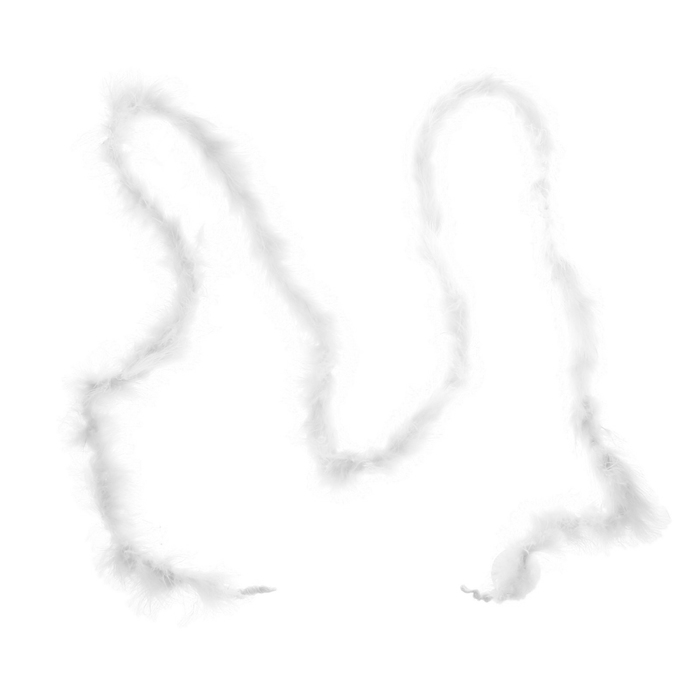 Карнавальный шарф перо 2 метра, 18 грамм, цвет белый